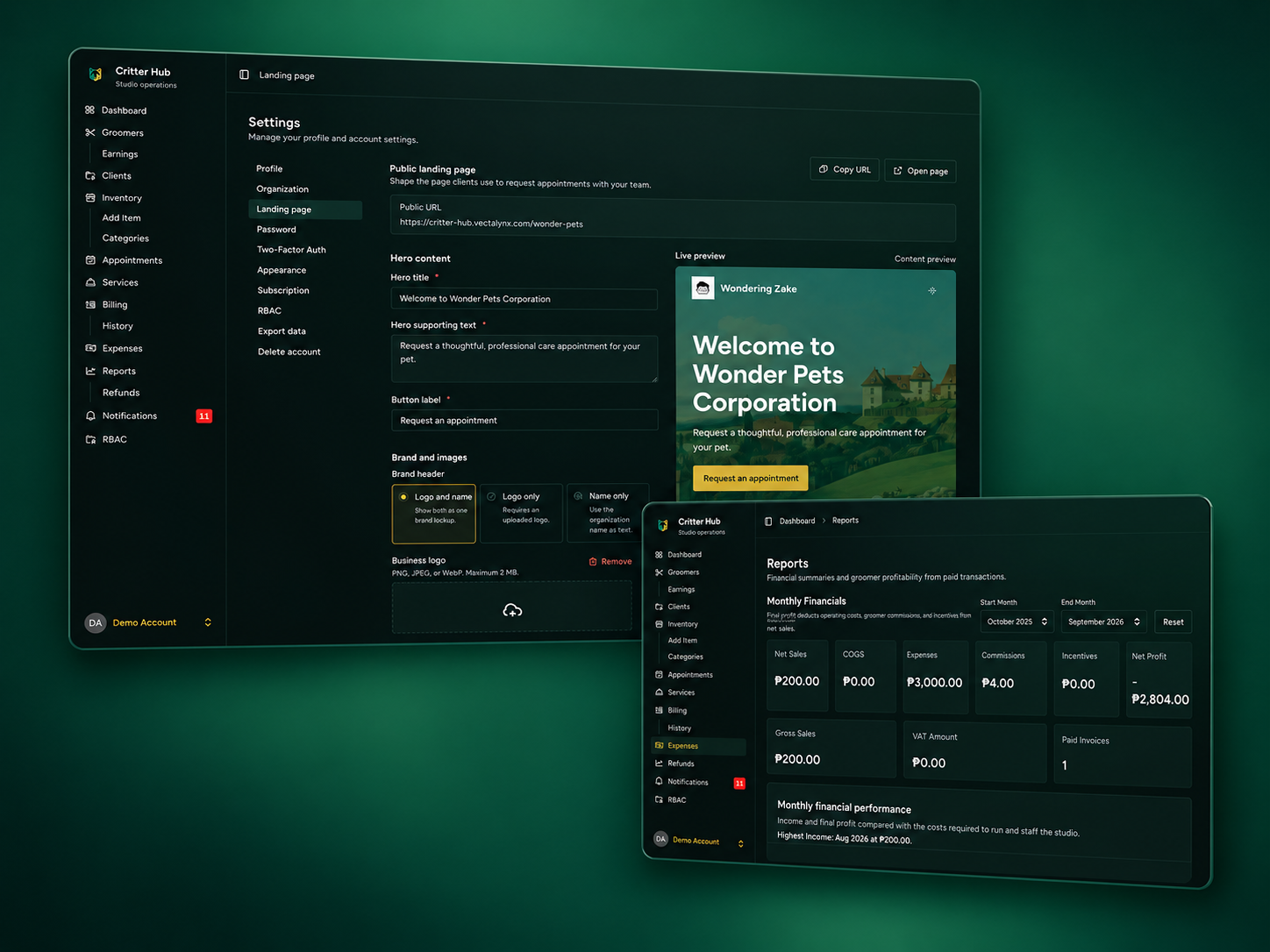 CritterHub interface view 3