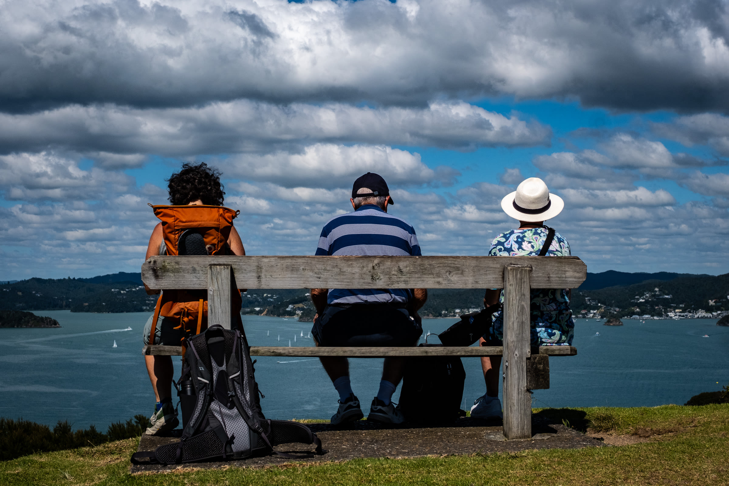 Looking down over the Bay of Islands from Flagstaff Hill