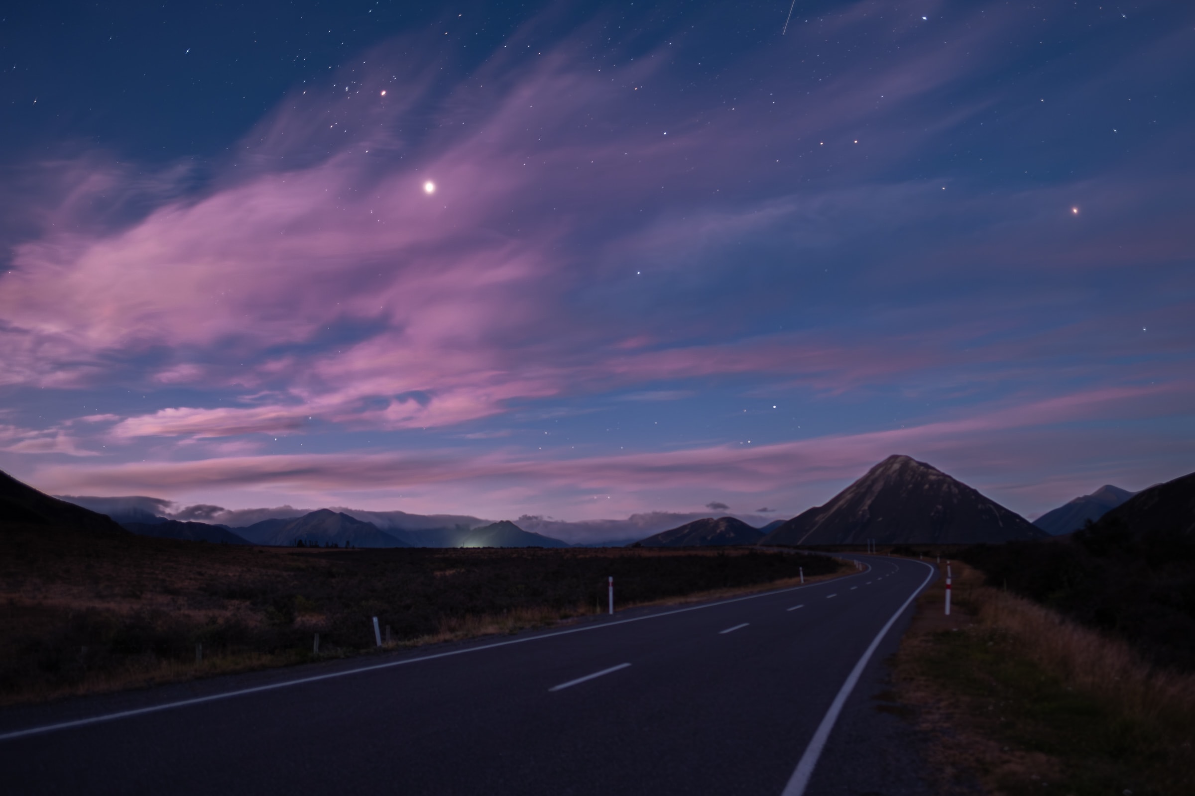 Crossing Arthur's Pass at night.
