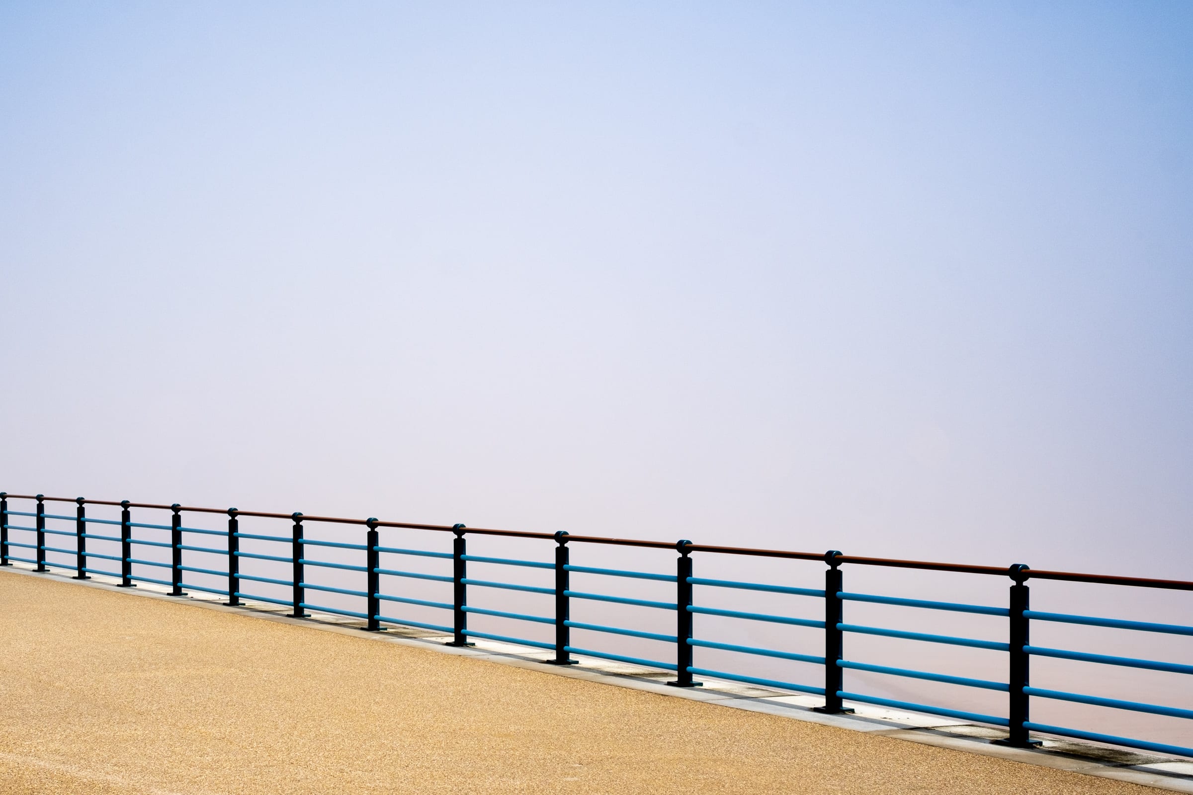 Whitley Bay seafront. A fret hides the ocean.