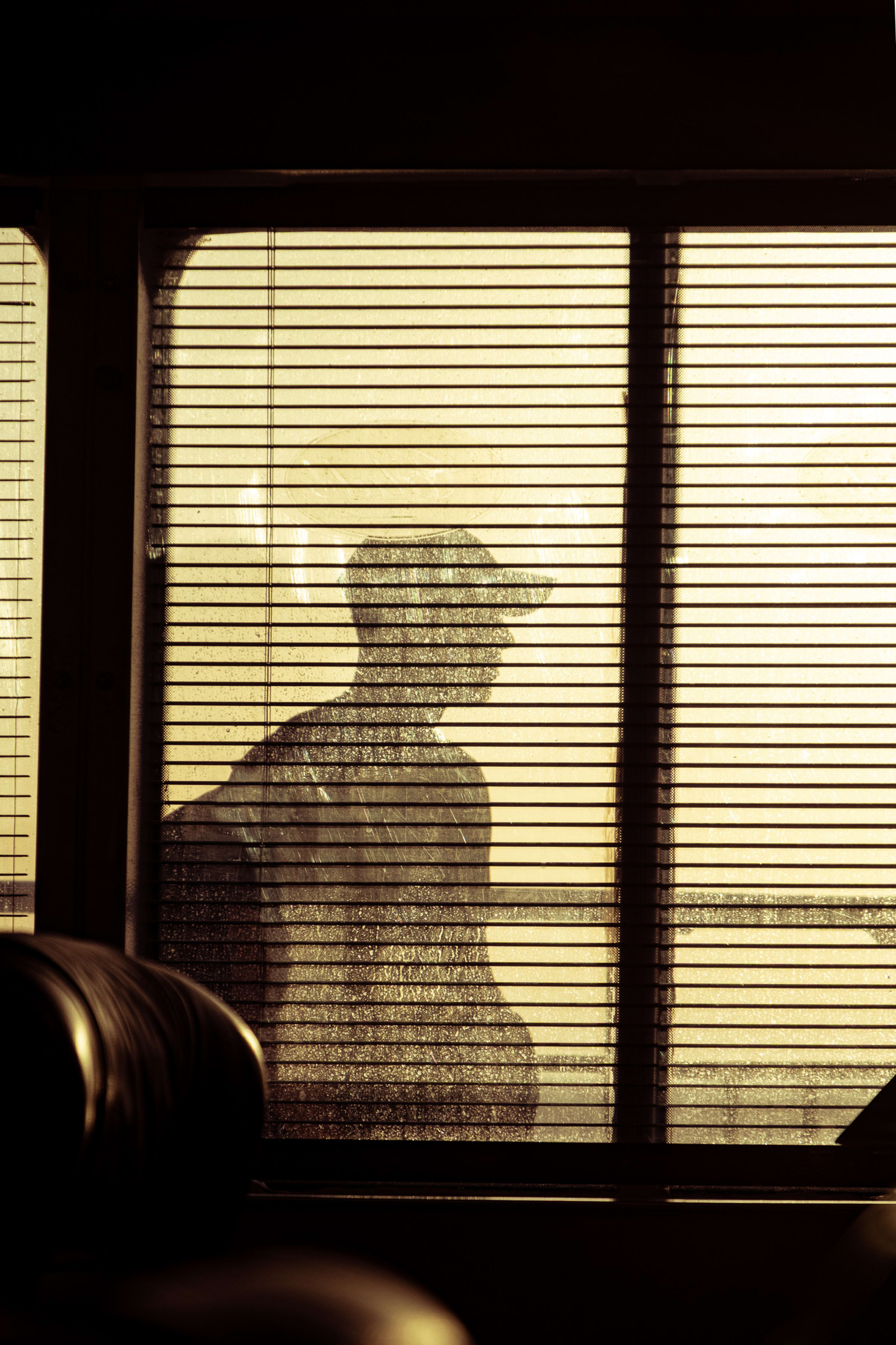 A passenger on a ferry crossing in the Greek Islands.