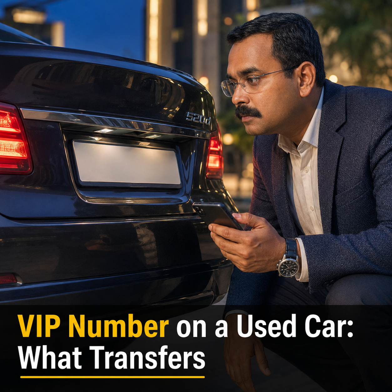 A VIP fancy number plate on a used car in India — what happens to the number when the car is sold, retained or re-registered in another state