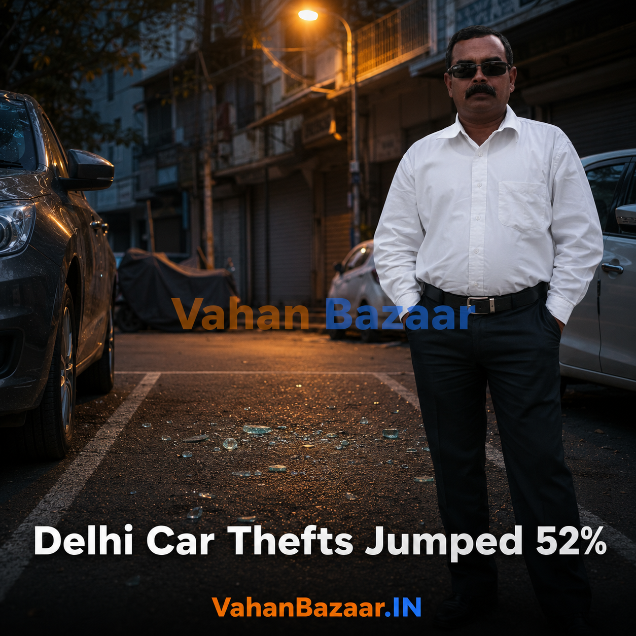A used car buyer in Delhi comparing a registration certificate against the vehicle record on a phone before paying