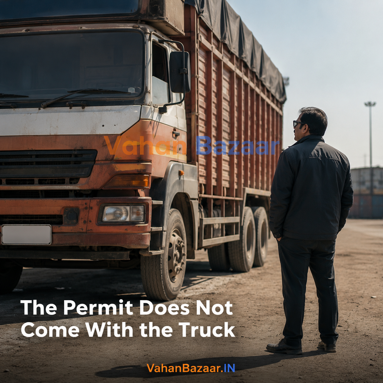 VahanBazaar explainer on why commercial vehicle permits do not transfer automatically to a new owner when a used truck or pickup is sold in India