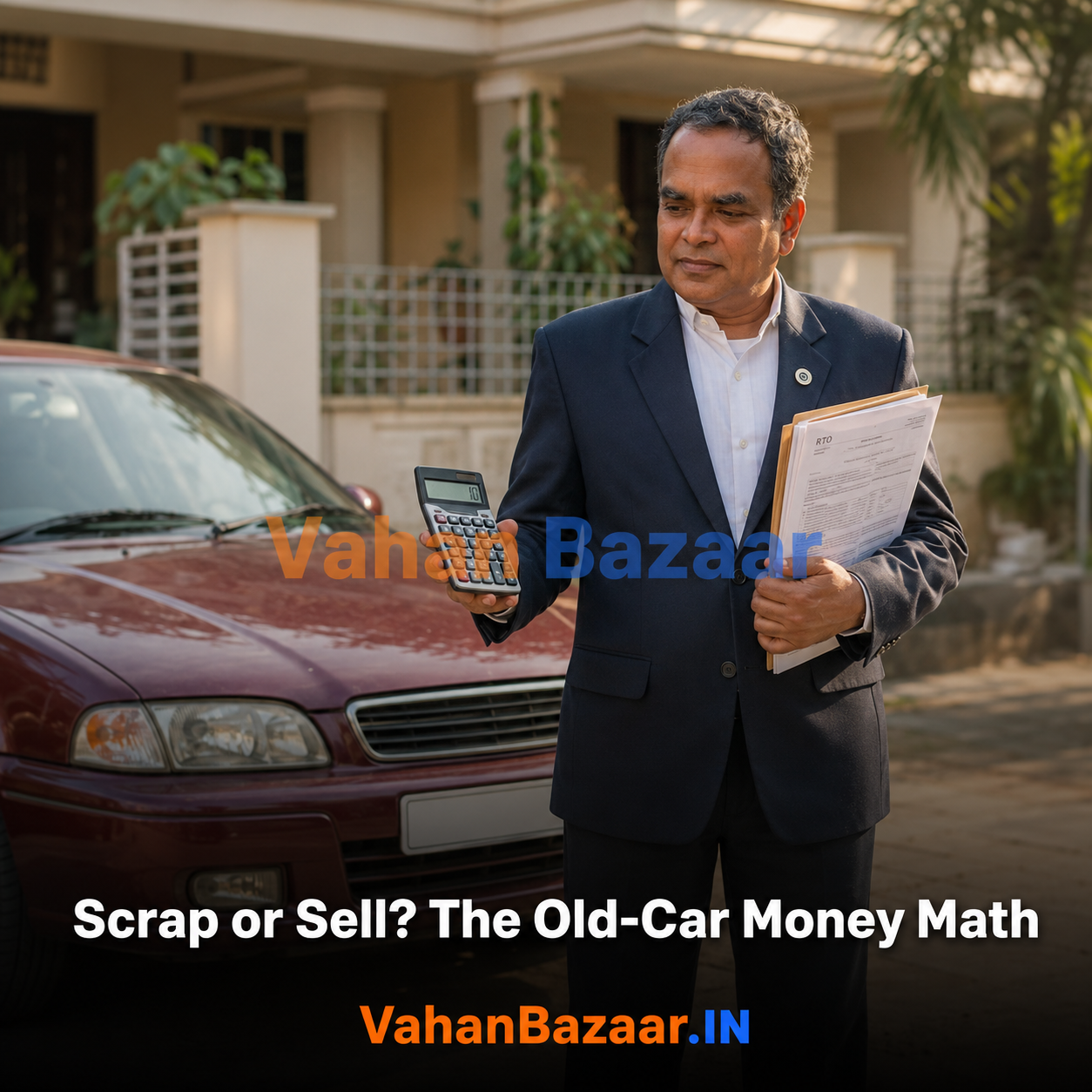 Scrap value is only 4-6% of ex-showroom price while scrapping unlocks up to 25% road-tax rebate — the money math of scrapping versus selling an old car in India