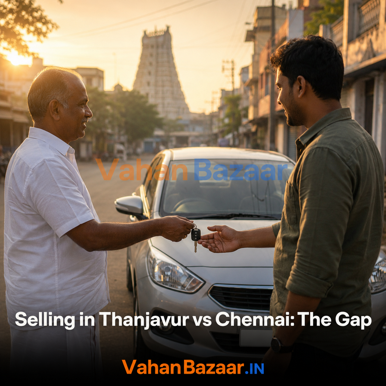Used car values in Thanjavur, Coimbatore, Erode and Salem compared against metro trade-in quotes from Chennai and Bengaluru in 2026