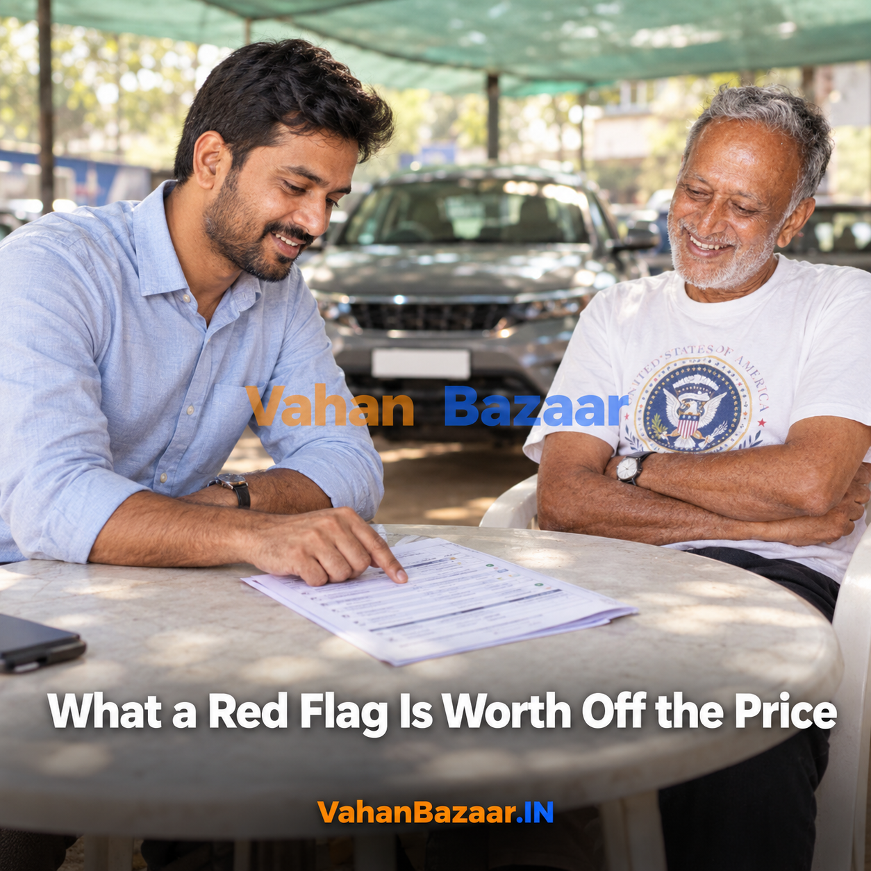 VahanBazaar guide to what each red flag on a used car's VAHAN record is worth off the asking price, from pending challans and lapsed insurance to a suspicious odometer reading