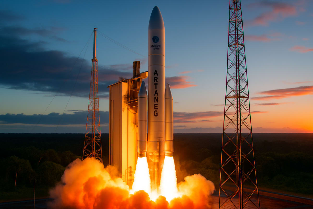 ESA Launches Ariane 6 With Sentinel Climate Satellite From Kourou