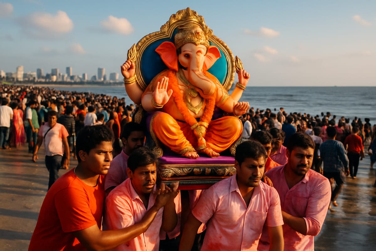 Mumbai Deploys Record Safety Measures as Ganesh Idol Immersions Begin