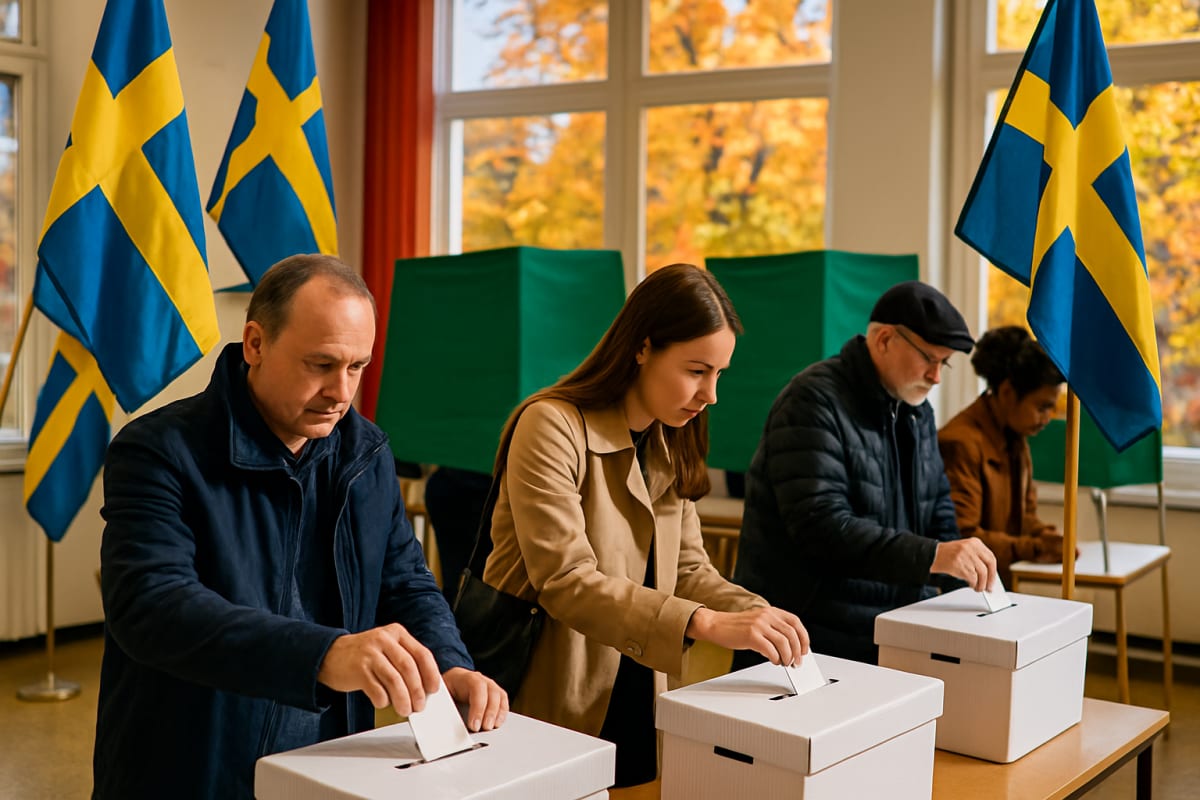 Swedes Vote in Tight Election Between Kristersson's Coalition and Andersson's Social Democrats