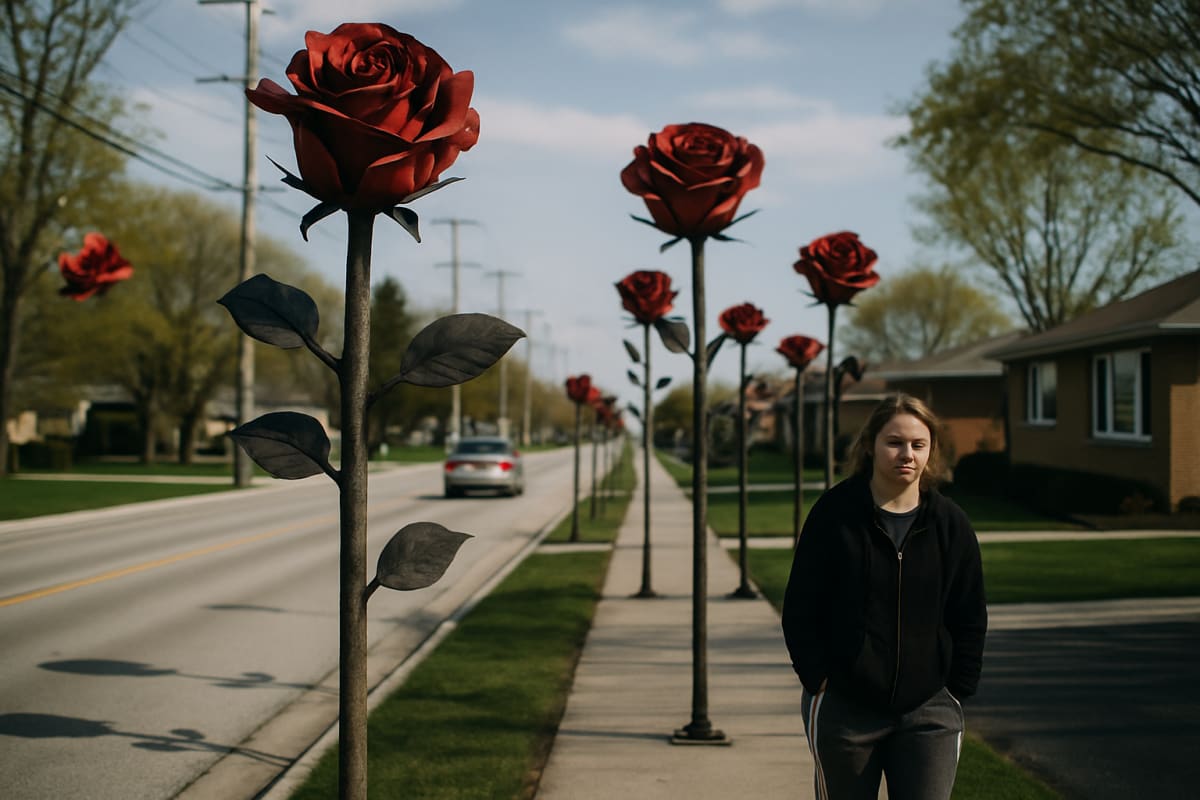 Rosemont Unveils All 20 Giant Rose Sculptures as Village Kicks Off 70th Anniversary Weekend Festivities