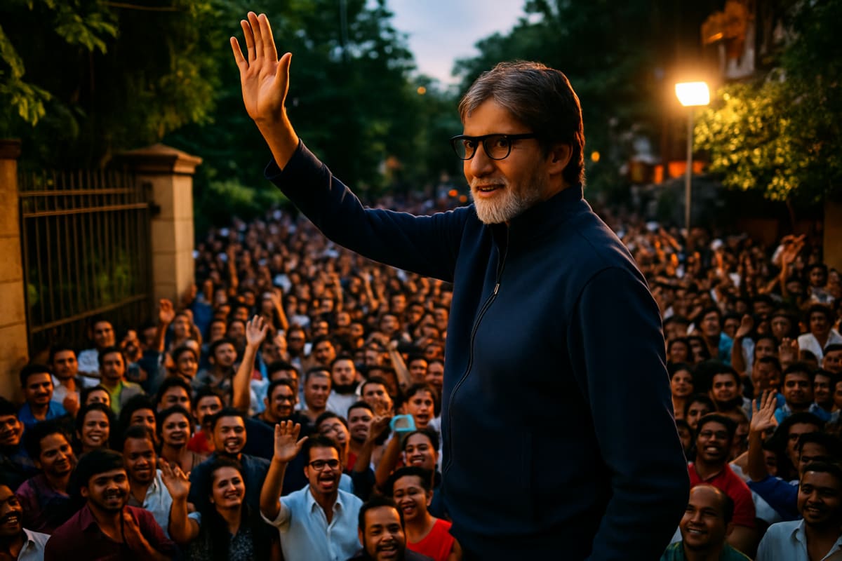 Amitabh Bachchan Greets Fans at 84th Birthday Celebration