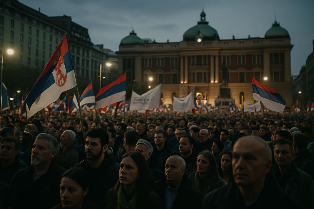 Serbia's Opposition Leaders Call General Strike After Belgrade Mass Rally Draws 100,000
