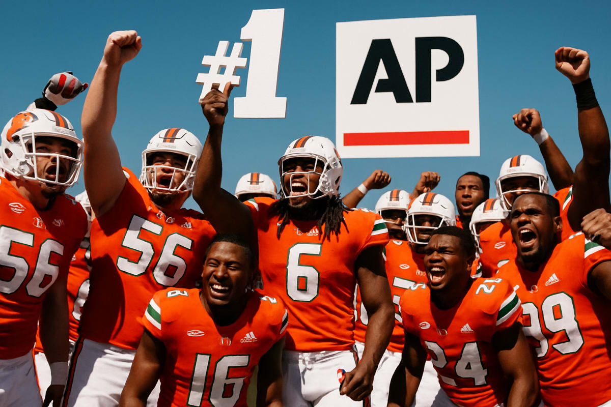 Miami Holds No. 1 Ranking as BYU Surges to No. 2 in AP Poll
