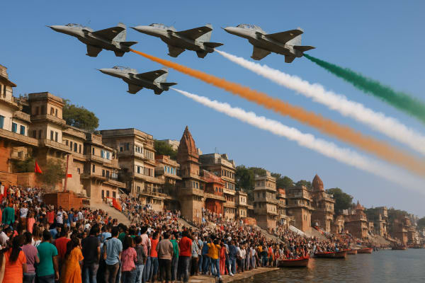 Indian Air Force Marks 94th Anniversary With Aerial Display Over Varanasi's Ganges