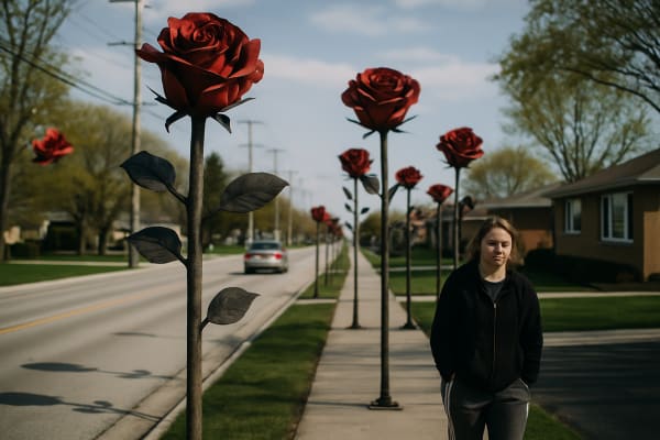 Rosemont Unveils All 20 Giant Rose Sculptures as Village Kicks Off 70th Anniversary Weekend Festivities