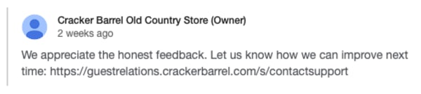 Cracker Barrel answers