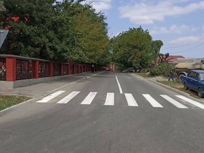 В Карабулаке Ингушетии обновили школьные пешеходные переходы