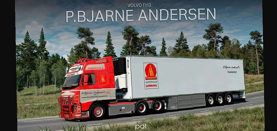 МОД Volvo FH3 P.Bjarne Andersen   Trailer v1.0 ДЛЯ EURO TRUCK SIMULATOR 2