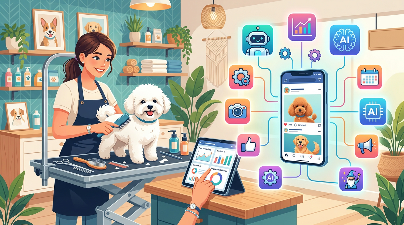 AI Tools for Social Media Marketing: A Dog Groomer's Guide