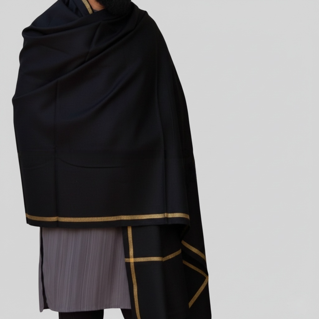 প্রিমিয়াম উলের শাল – ক্লাসিক ডিজাইন (সাদা / কালো) 2