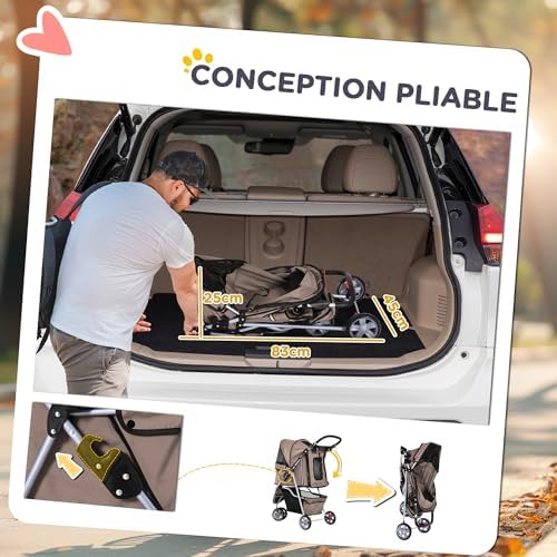 Vue 4 de Pawhut Poussette Buggy Pliable