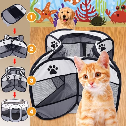 Vue 4 de Parc Pliable Pour Animaux