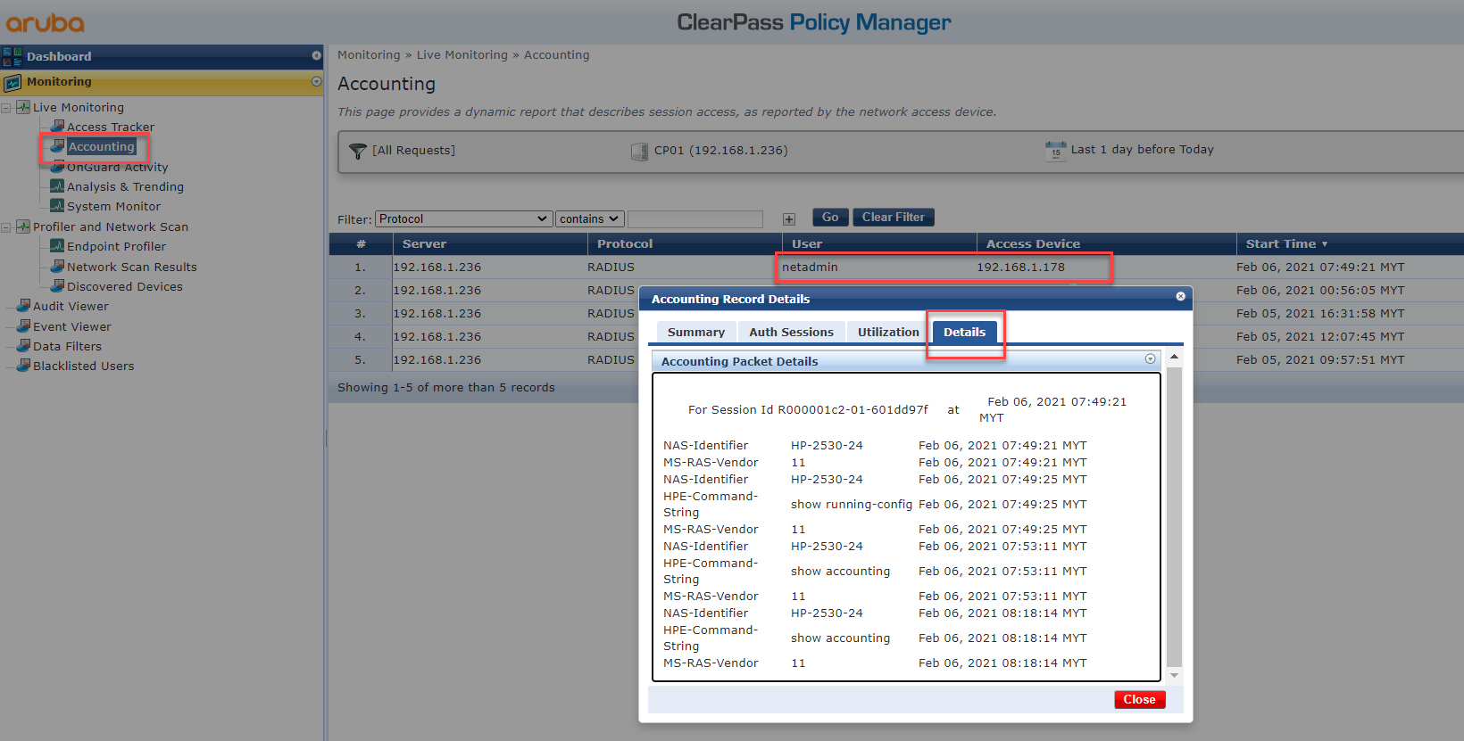 Authenticate Aruba Devices Against ClearPass with RADIUS AventisTech