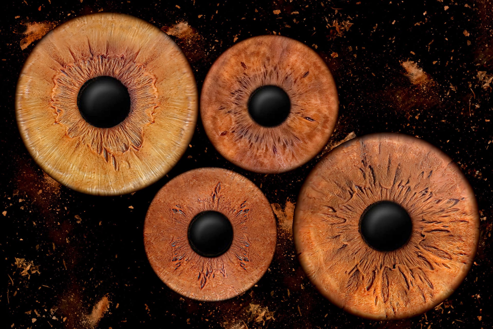 Aile iris fotoğraf çekimi stüdyo ortamında