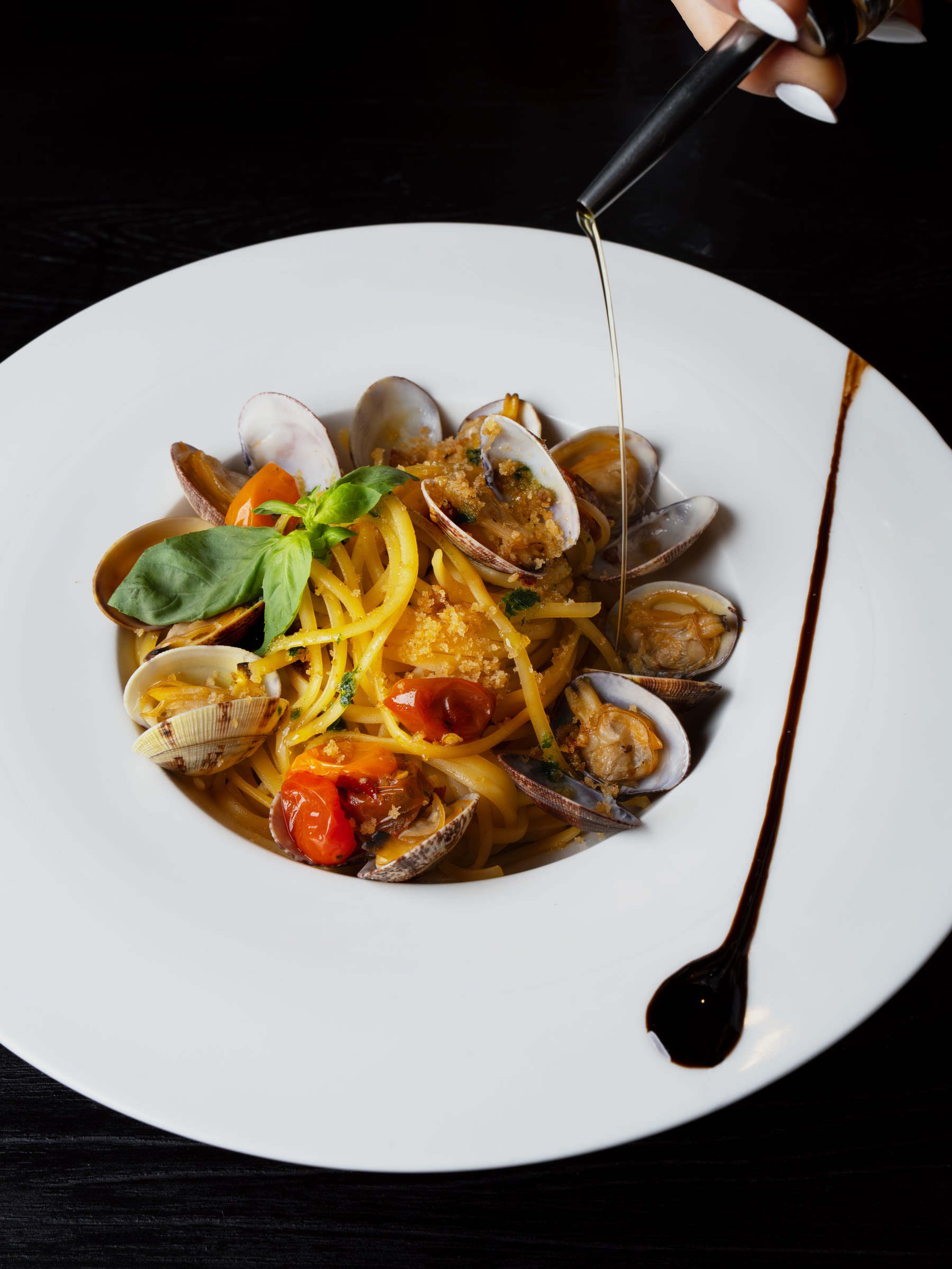 Spaghetti vongole sauce nacrée