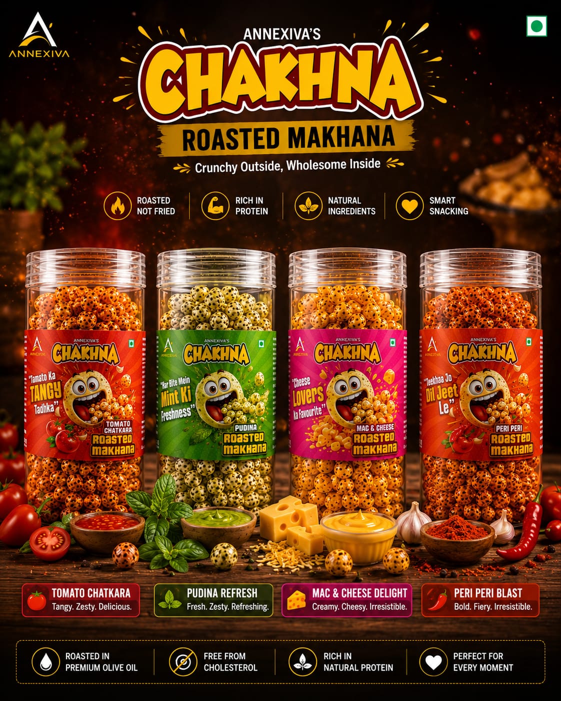 ANNEXIVA 4 Flavours Roasted Makhana Combo