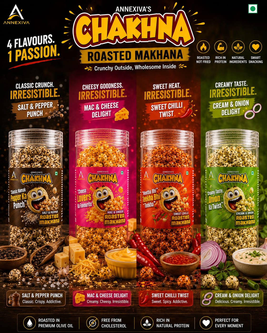 Annexiva Premium 4 Flavour Makhana Combo image 1