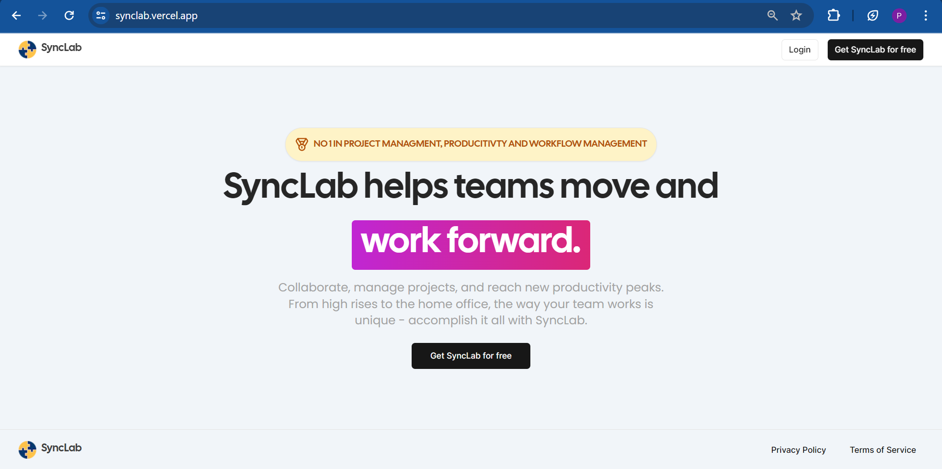 SyncLab - A suite of project management, tracking and productivity applications