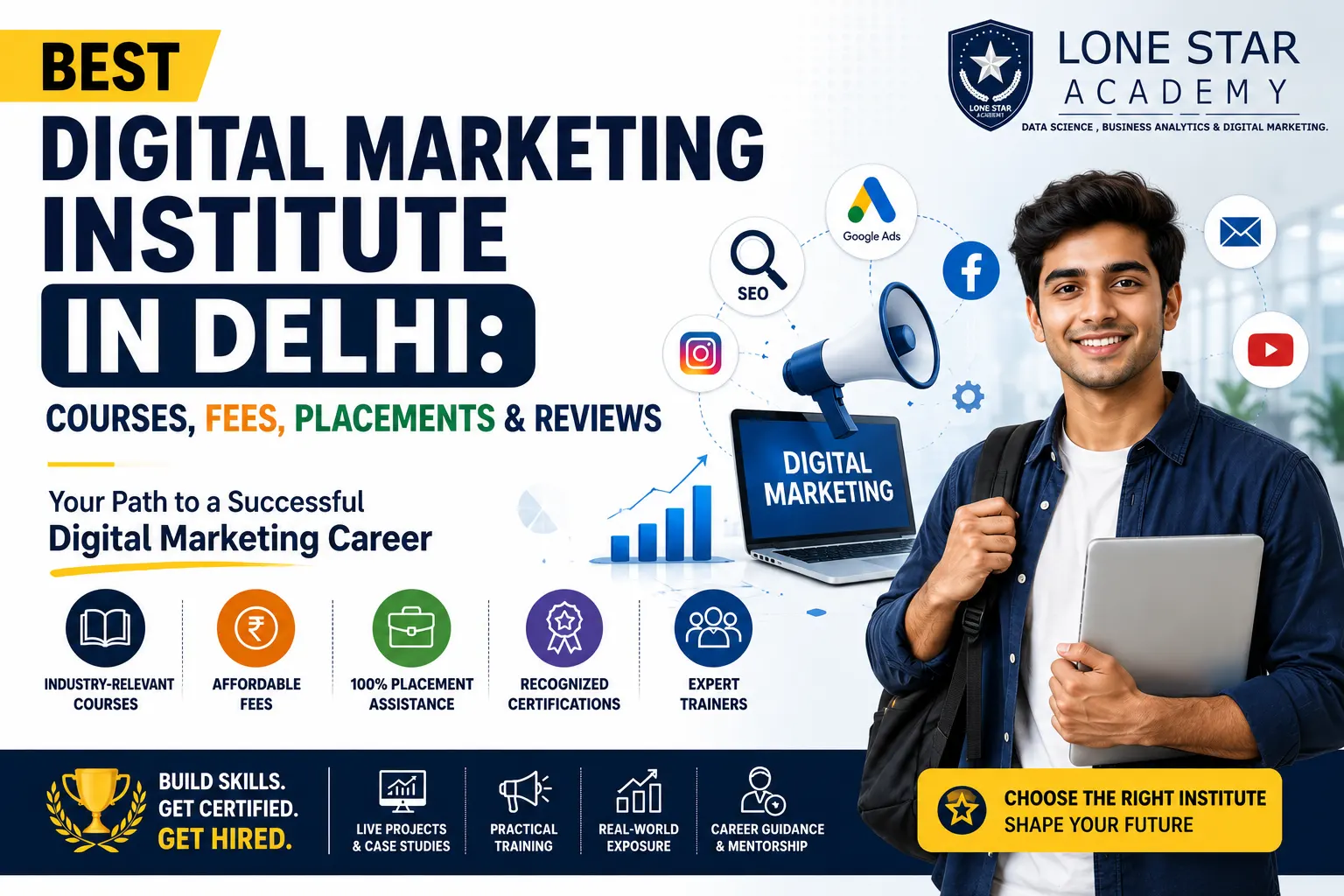Best Digital Marketing Institute in Delhi: Courses, Fees, Placements & Reviews