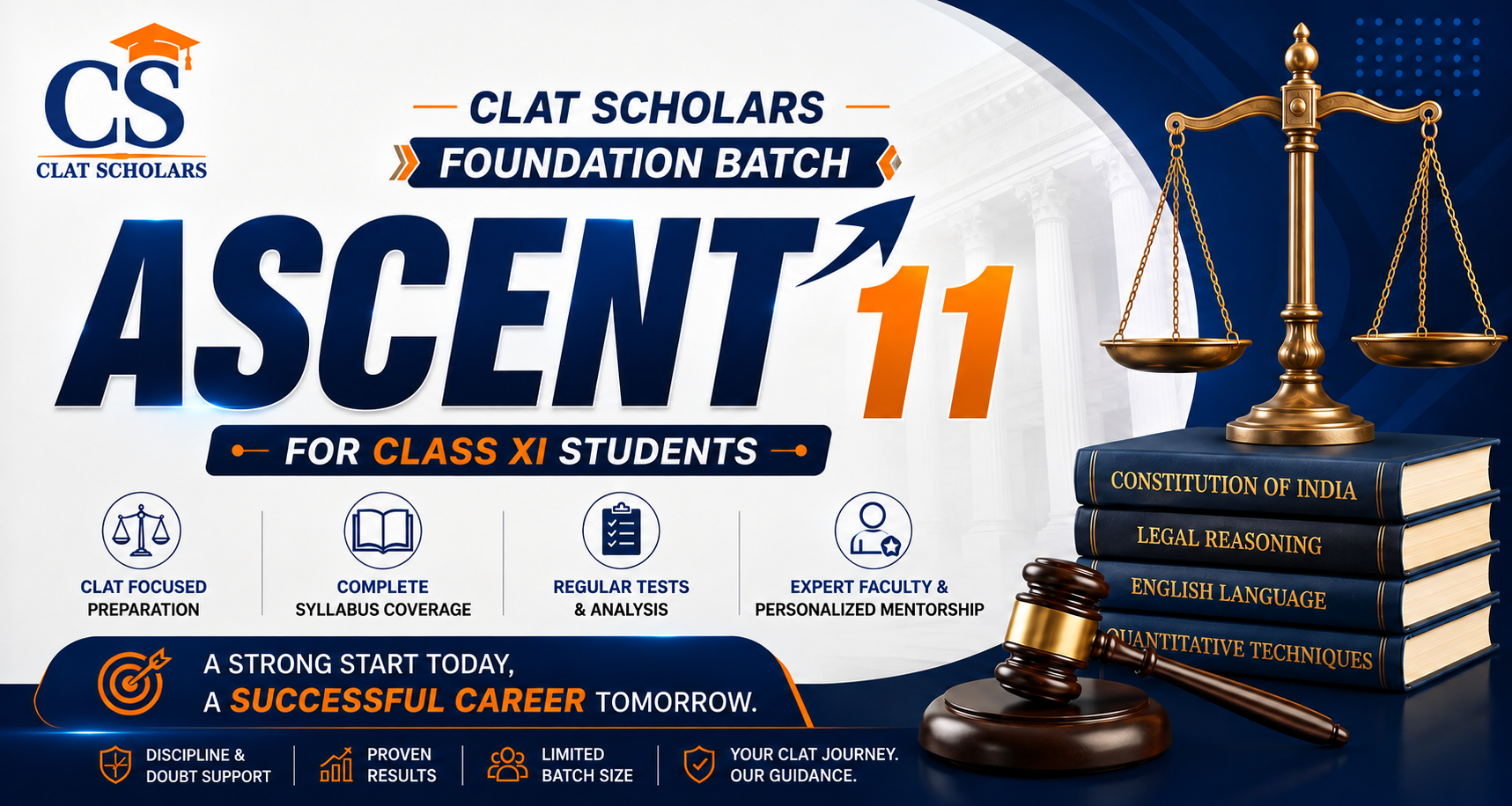 CLAT Foundation Batch - Ascent 11 for Class XI Students