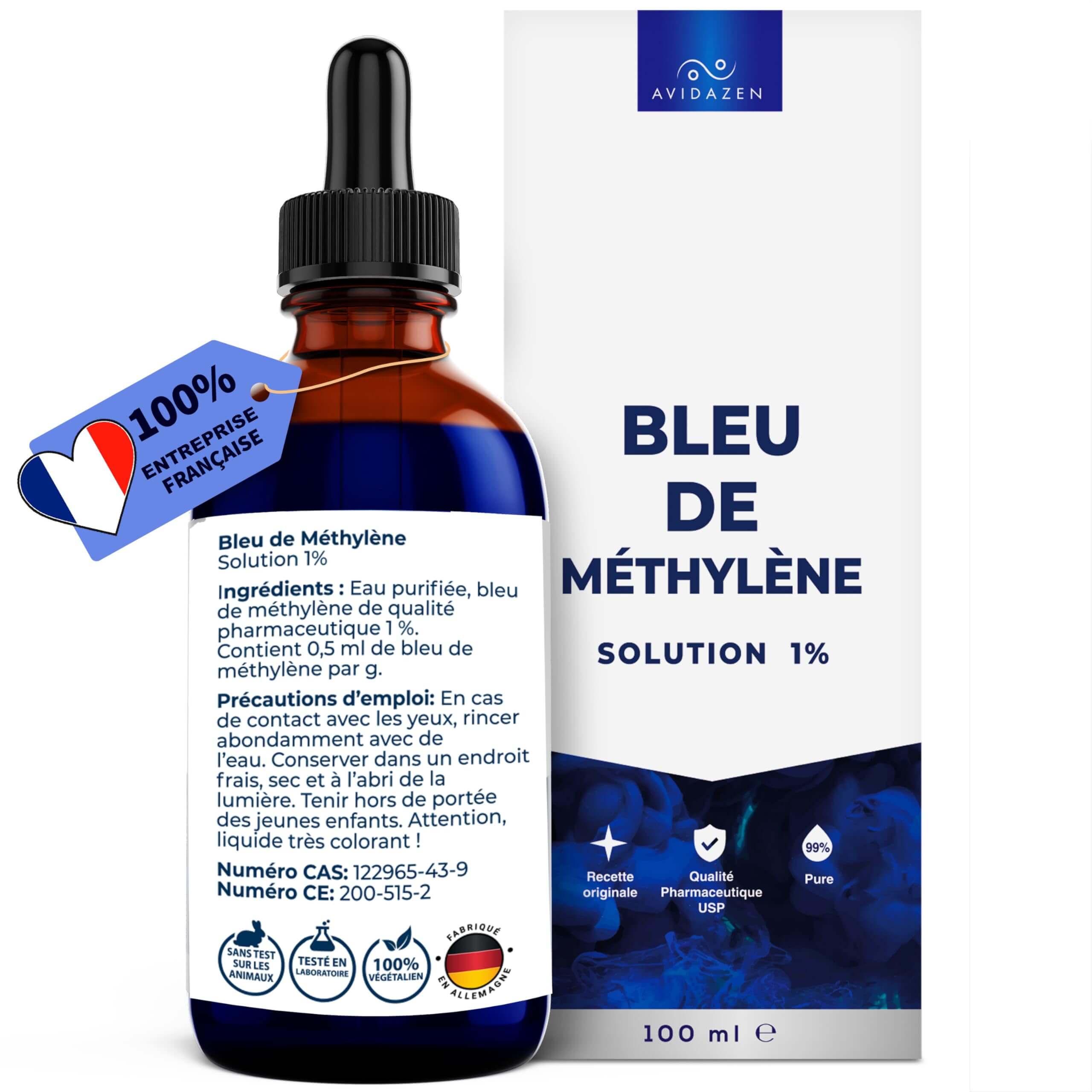 Bleu de Méthylène : Meilleur Bleu de Méthylène en France | Teinture Premium 1 %