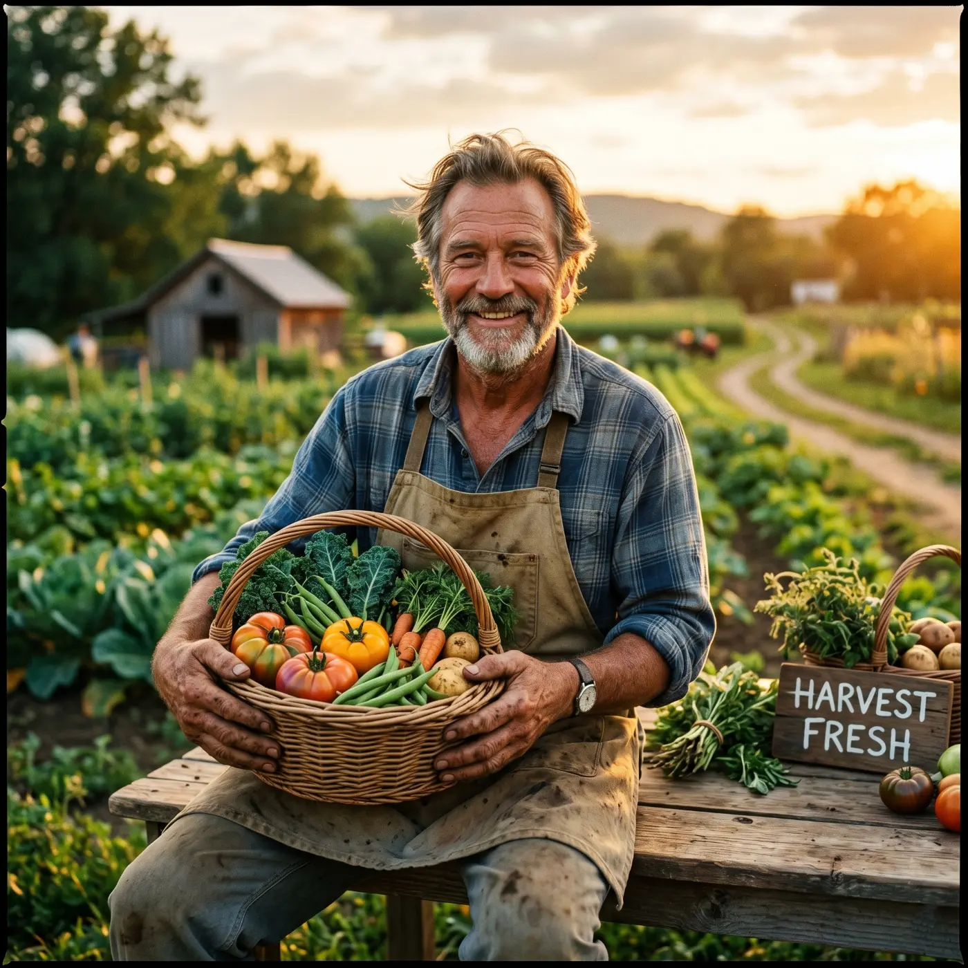 Farmer holding Global CropScience products