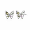 925 Sterling Silver Butterfly Stud Earrings view 1