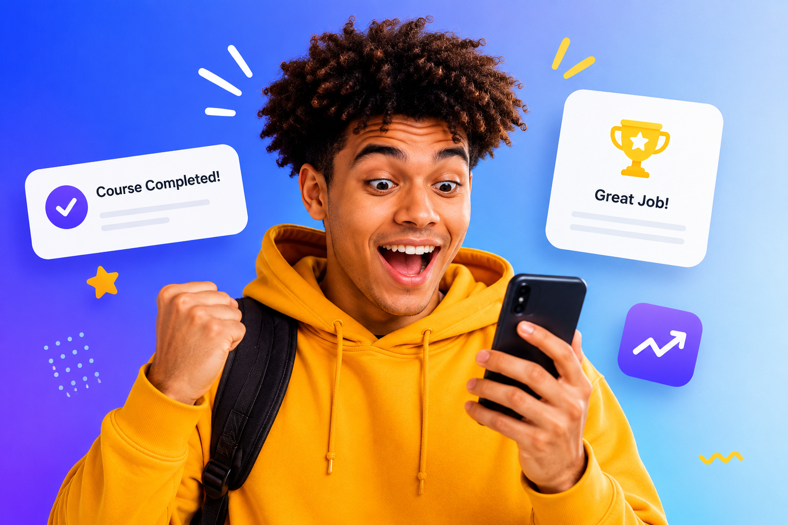 Happy students celebrating success