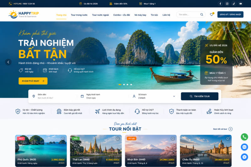 Website Du Lịch & Tour