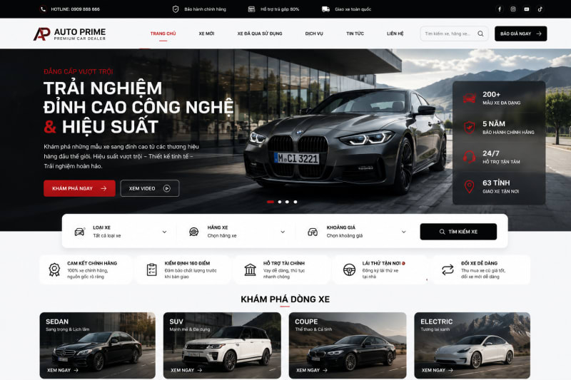 Website Showroom Ô Tô