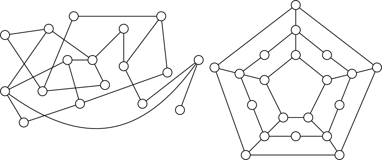 Two graphs - which is Hamiltonian or Eulerian? Neither? Both?