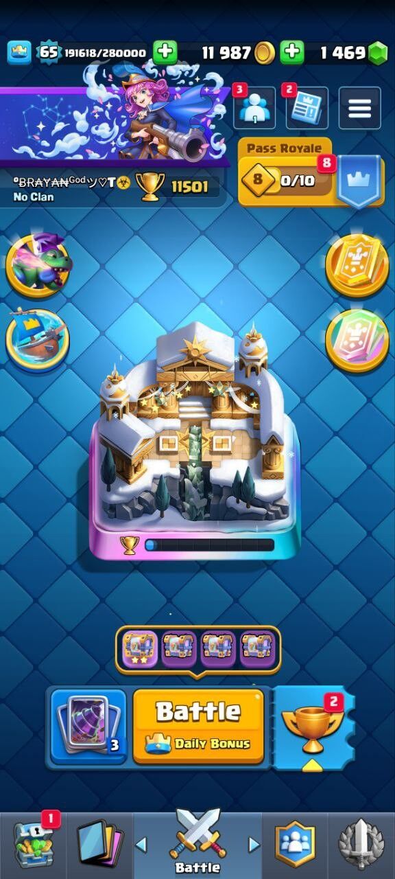 Clash Royale Account (IOS/ANDROID) – Level 65 | KT 15 | Trophy 11K+ | EVO Card 11 | Total Max Card 5 | 15 LVL Max Card 21 | 14 LVL Max 12 Card 82 | Emote 200 | Banner Collected 250+ | Tower Skin 15 | Gems 1450+ |