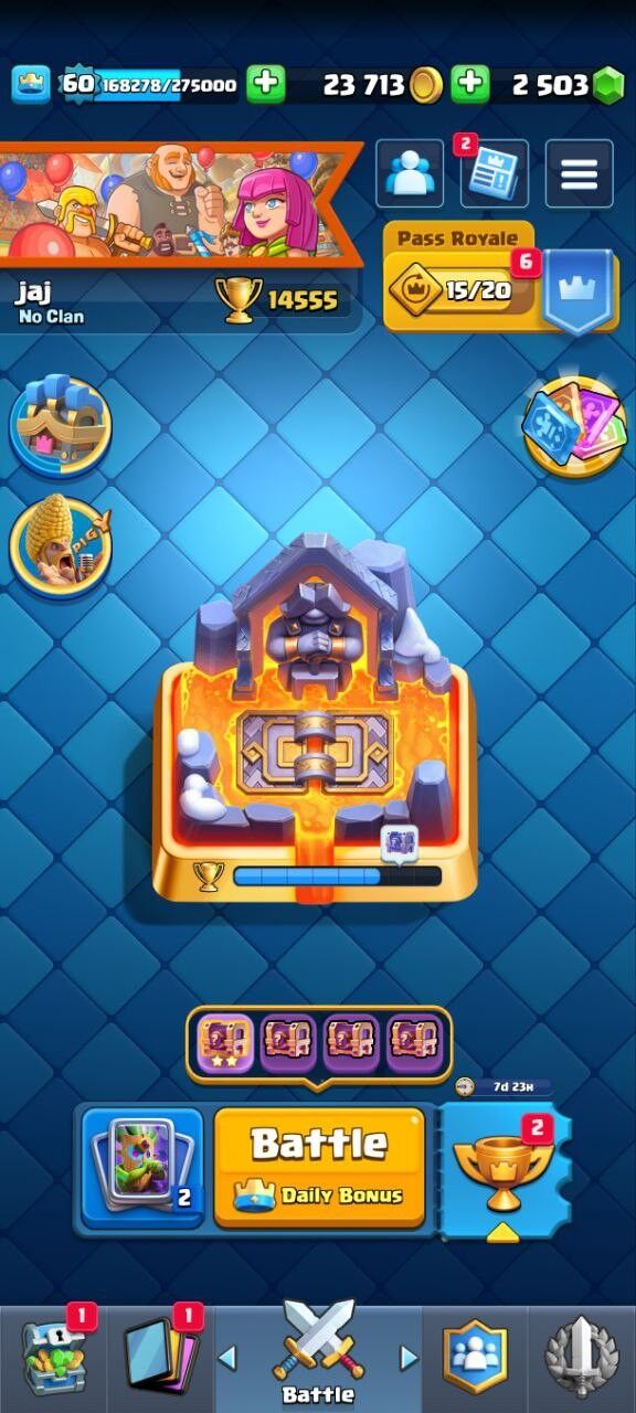 Clash Royale Account (IOS/ANDROID) – Level 60 | Kings Tower 15 | Trophy 14K+ | EVO Card 20 | Total Max Card 81 | Emote 137 | Banner Collected 343 | Tower Skin 10 | Gems 2500+ |