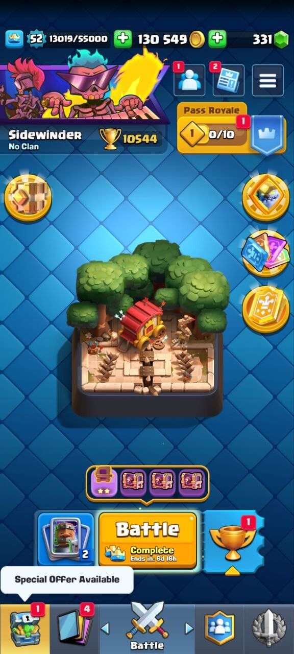 Clash Royale Account (IOS/ANDROID) – Level 52 | Kings Tower 15 | Trophy 10K+ | Evo Card 5 | Total Max Card 1 | 15 Level Max Card 4 | 14 Level Max 12 Card 8 | Emote 29 | Banner Collected 50+ | Tower Skin 4 | Gems 330+ |