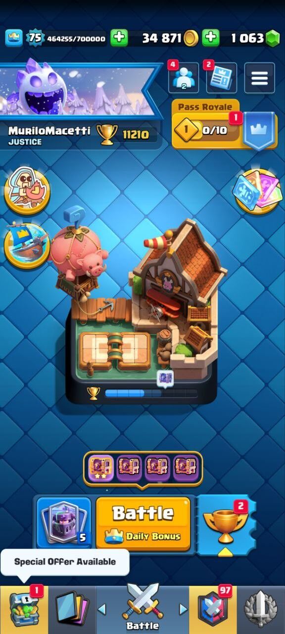 Clash Royale Account (IOS/ANDROID) – Level 75 | Kings Tower 15 | Trophy 11K+ | Total Max Cards 23 | 15 Level Max Cards 28 | 14 Level Max 12 Cards 84 | Emote 142 | Banner Collected 200+ | Tower Skin 35 | Gems 1060+ |