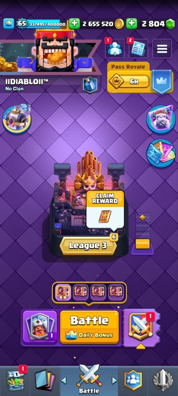Clash Royale Account (IOS/ANDROID) – Level 65 | Kings Tower 15 | Trophy 15K+ | EVO Card 23 | Total Max Card 119 | 15 Level Max Card 55 | Emote 192 | Banner Collected 397 | Tower Skin 14 | Gems 2800+ |