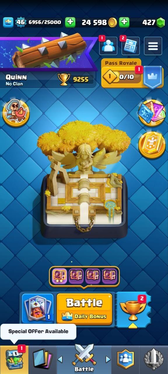 Clash Royale Account (IOS/ANDROID) – Level 46 | Kings Tower 13 | EVO Card 14 | Level 9 Card Max | Tower Skin 8 | Emote 40 |
