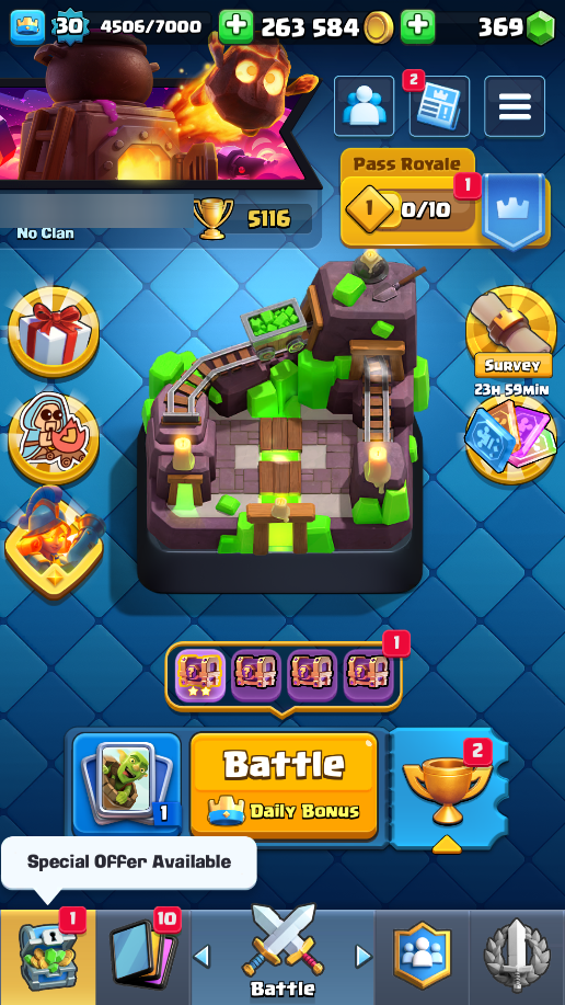 Clash Royale Account (IOS/ANDROID) – Level 30 | Kings Tower 11 | Trophies 5116 | Champion Cards 1 | EVO 1 |