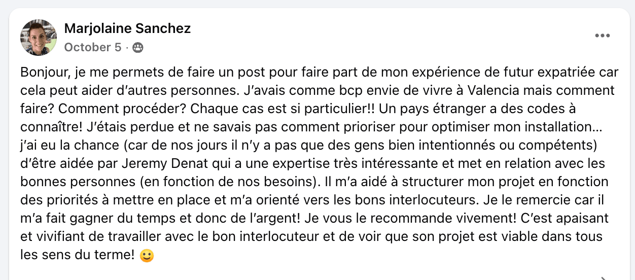 Avis Facebook — Marjolaine